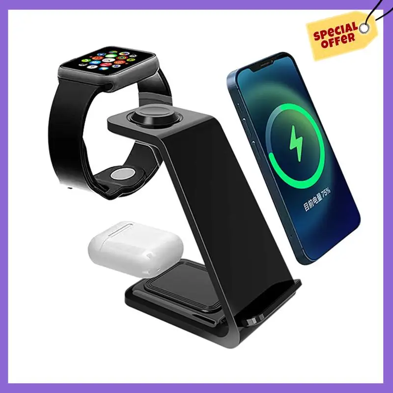 -A96Z 100W Wireless Charger 3 In 1 Stand Dock For Watch Pods Phone Induction Fast Charging Station