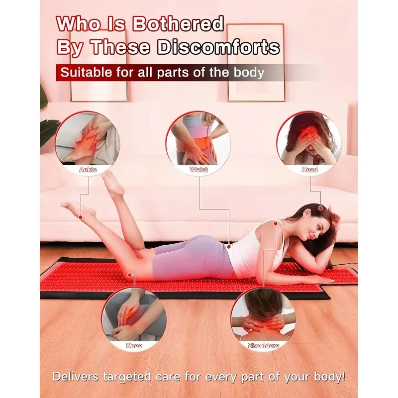 Hot selling：Hot Selling TPU Red Light Therapy Mat & Blanket with 1370 LEDs 3-in-1 3 Therapy Modes for Full Body Pain Re