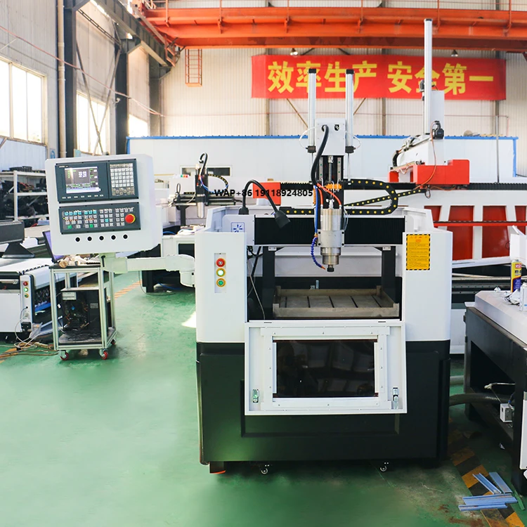 High Precision 3-axis Mini 6090 Desktop Metal Engraving 3D ATC Metal Mould CNC Router Machine Single Motor DSP Control