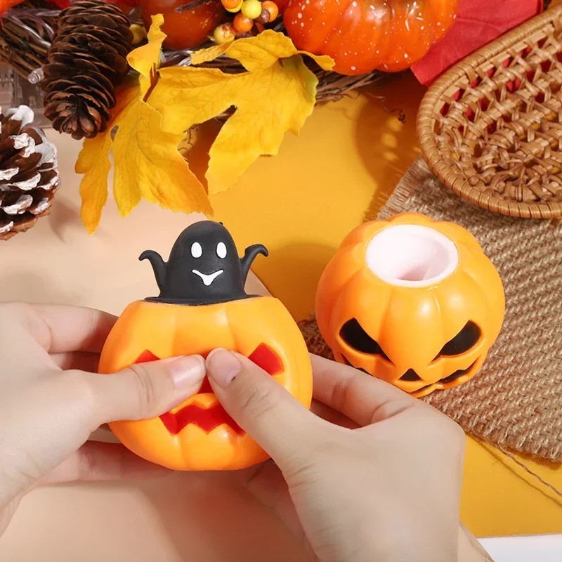 Is Halloween Night Market The New A Hot Sale of Wacky Pumpkin Head Pinch Fun Vent Ball Toys Pumpkin Ghost Decompression Toys