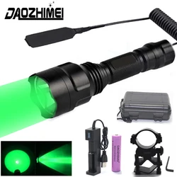 2000LM Super Bright LED Tactical Flashlight Green Hunting headlight 1-Mode Red Rifle Gun Lamp Light outdoors camping 18650 torch