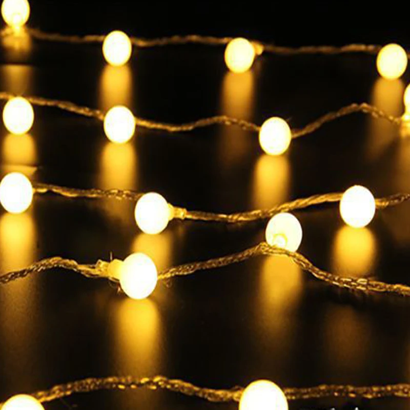 Battery USB Operated 3M 5M 10M Cherry Balls LED Fairy String Lights Wedding Christmas Outdoor Room Garland Decoration