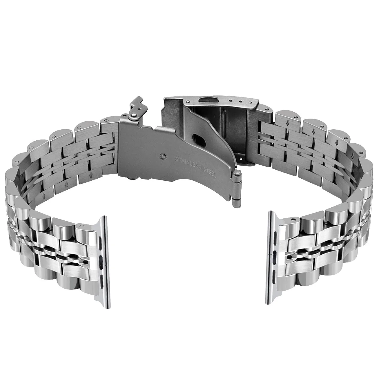 حزام ساعة من الفولاذ المقاوم للصدأ مقاس 22 مم لسلسلة ساعات سامسونج جالاكسي بإبزيم أمان معدني وحزام من الفولاذ المقاوم للصدأ لساعة عرض 22 مم