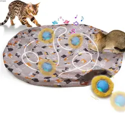 ATUBAN Electric Cat Toys,Hide and Seek Kitten Toy,Motion Activated Interactive Cat Toy,Hiding Cover Exercise Toy for Indoor Cats