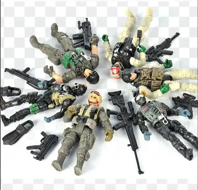 6 Teile/satz SS05-2 PVC Mini Counter Strike SWAT Soldat Action-figuren 4 zoll 10 cm PVC Spielzeug Militär Puppen mit gewehr Zubehör