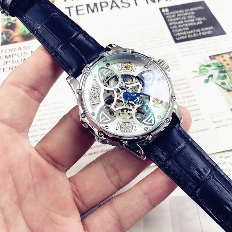 شاهد ساعة ميكانيكية أوتوماتيكية للرجال موضة جديدة 2025