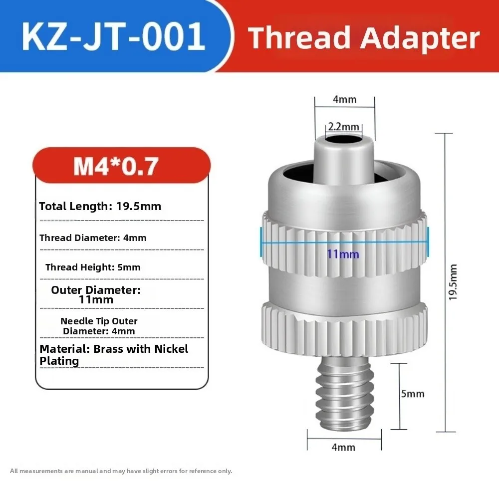 Leak Proof Luer Lock Adapter Brass Male Thread Syringe Connector M4 M5 M6 M8 Thread Metal Construction Needle Adapter For Vets