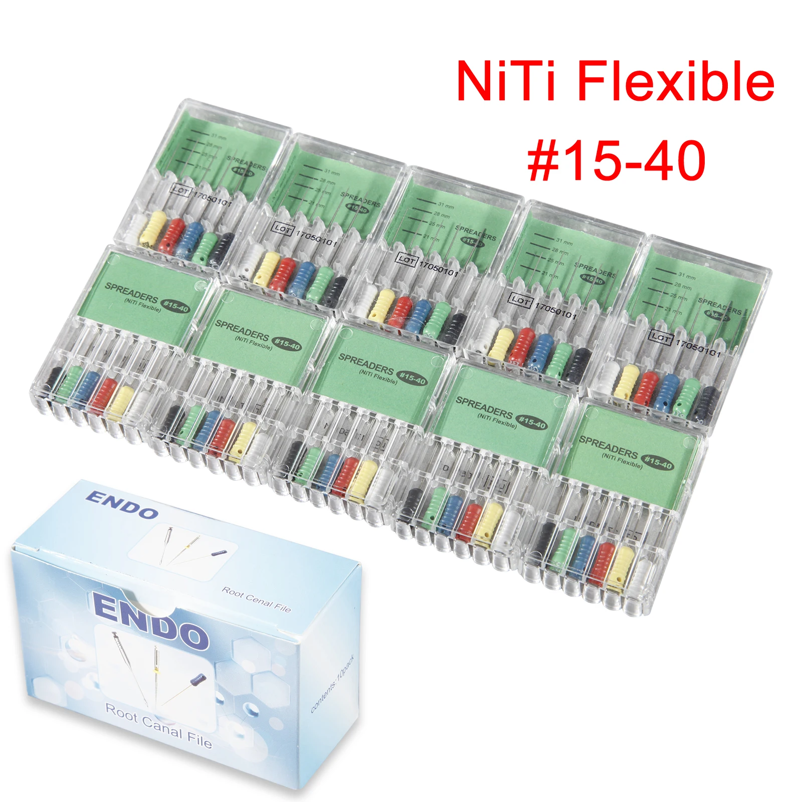 

10 Bags Dental Flexible Niti Spreaders Root Canal Files Hand Use 15-40# 25mm