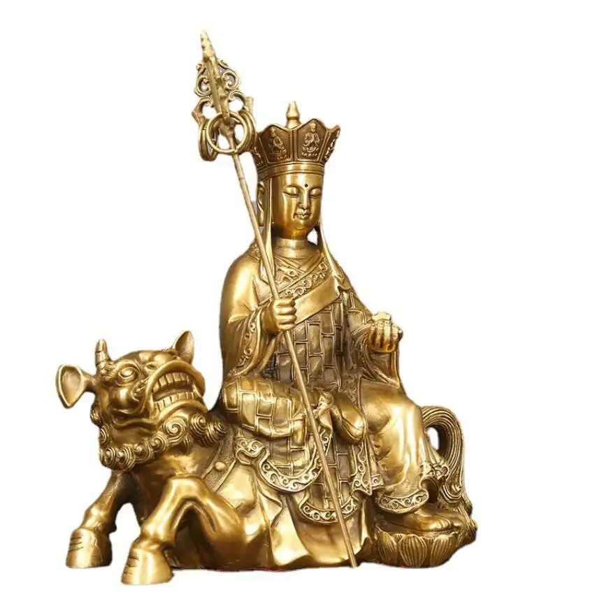 

Brass Buddha Statue, Tibetan King Bodhisattva Decoration, Home Crafts, Gifts, Religious Supplies