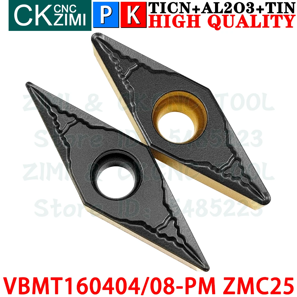 VBMT160404-PM ZMC25 VBMT160408-PM ZMC25 Insertos de carburo Herramientas de insertos de torneado externo Herramientas de torno de metal mecánico VBMT1604 VBMT 1604 CNC Herramientas de corte para acero