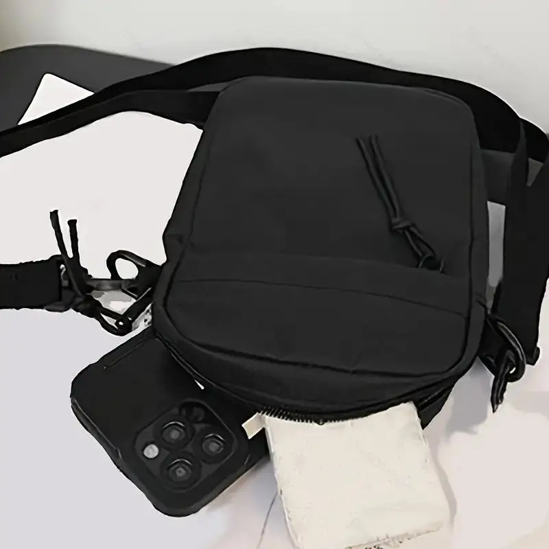 

Fashion Oxford Men Shoulder Bag Zipper Korean Style Simple Phone Bag Girls Square Solid Color Canvas Crossbody Bag