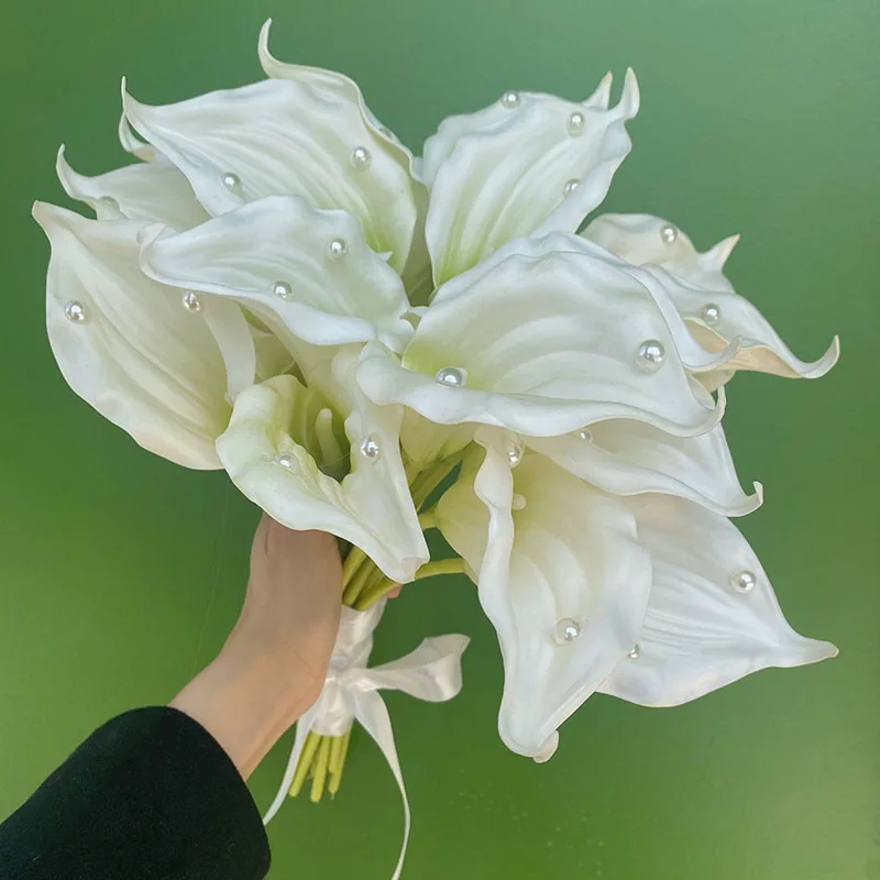 

Simulated Hand Feel Calla Lily Pearl Calla Bouquet Home Decoration Prop Artificial Flowers Decoration Mariage Flower Bouquet