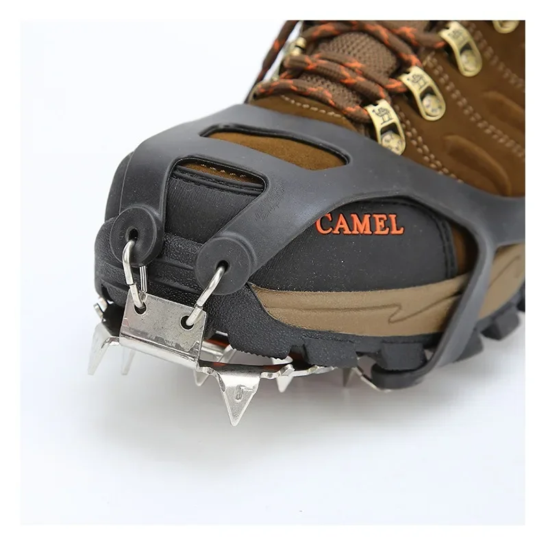1Pair Professional Climbing Crampons 18 Studs Anti-Skid Ice Snow Walking Shoes Spike Grip Winter Outdoor Equipment Camping Gear