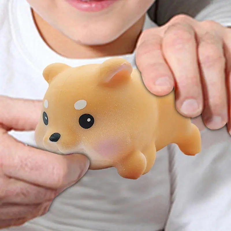 Dog Squeeze Toy Cartoon Lying Shiba Inu Dog Toy Sensory Finger Exercise For Kids, Children, Adults, Desktop Home & Car Ornaments