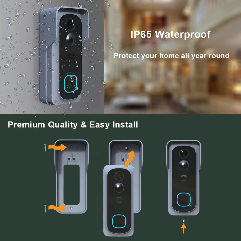 Tuya Smart Video Doorbell 3MP IP65 Waterproof Battery AC 12V WiFi Wireless Door Bell Camera Intercom Event Record Home Security