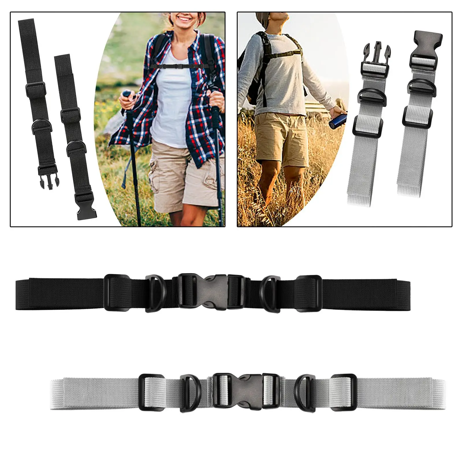 Backpack Chest Strap, Heavy Duty Adjustable Backpack Sternum Strap Chest Belt with Quick Release Buckle, Solid Color