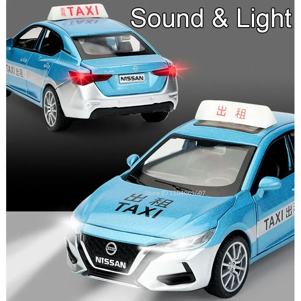 1:32 SYLPHY Miniatuur Taxi Speelgoedautomodellen Legering Diecast GTR34 Sportwagens Geluid Licht Deuren Geopend Trek Voertuig Speelgoed Geschenken