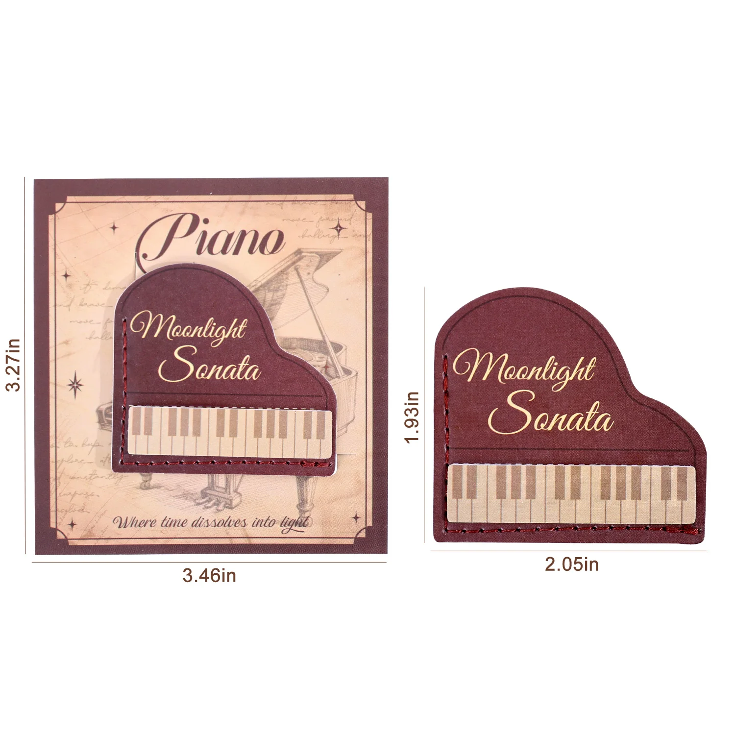 Vintage Musical Instrument Leather Corner Bookmarks, Piano Violin Shape Page Marker, Ideal Gift for Music Lovers Book Readers