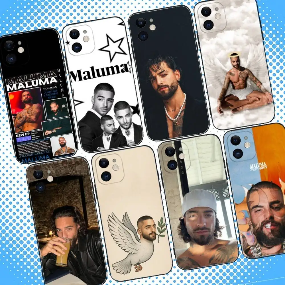 Maluma BRONCEADOR Funda de teléfono para iPhone 17,16,15,14,13,12,11,Pro,Max,Plus,Air,X,XS,XR,SE,8,7,Mini,funda negra suave