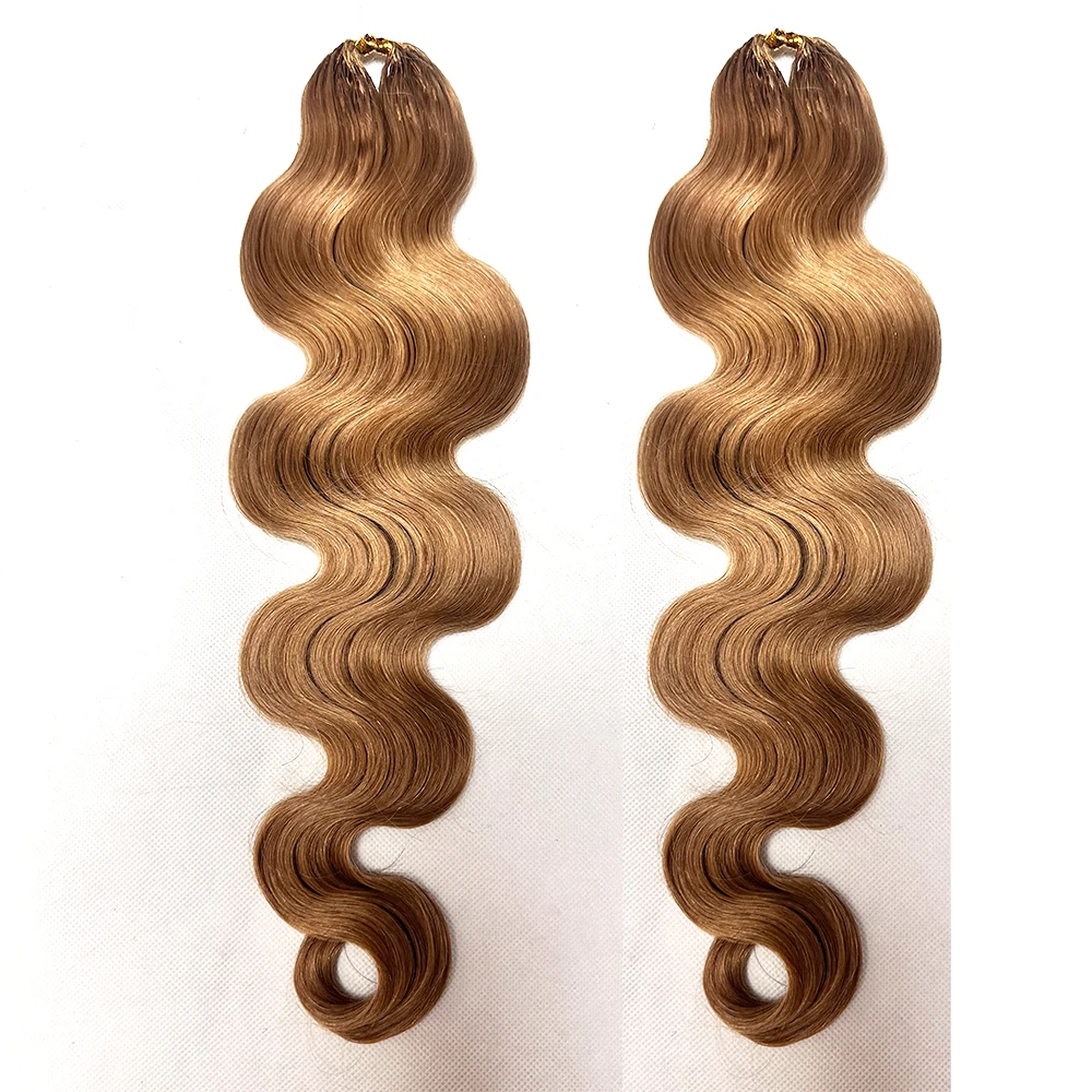 Body Wave Feather Gehaakte haarverlenging Echt haar Knooploos Voorgescheiden gehaakte extensions van echt haar Donkerbruine kleur # 27 - afbeelding 1