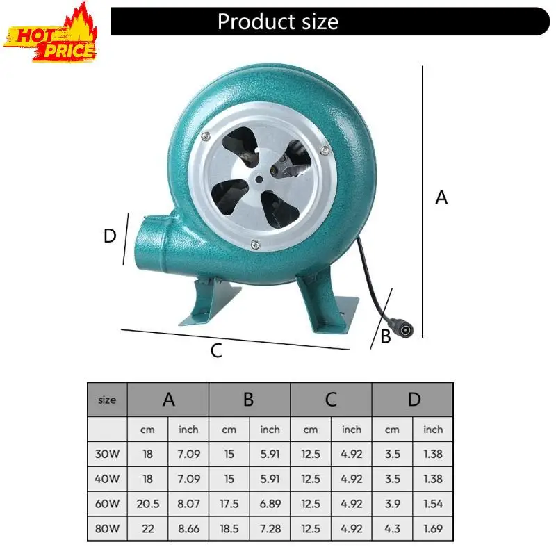 أداة منفاخ متعددة الأغراض 12 فولت، منفاخ سرعة قابل للتعديل، مروحة تعمل ببطارية السيارة، ملحقات التخييم للنزهات وحفلات الشواء #6