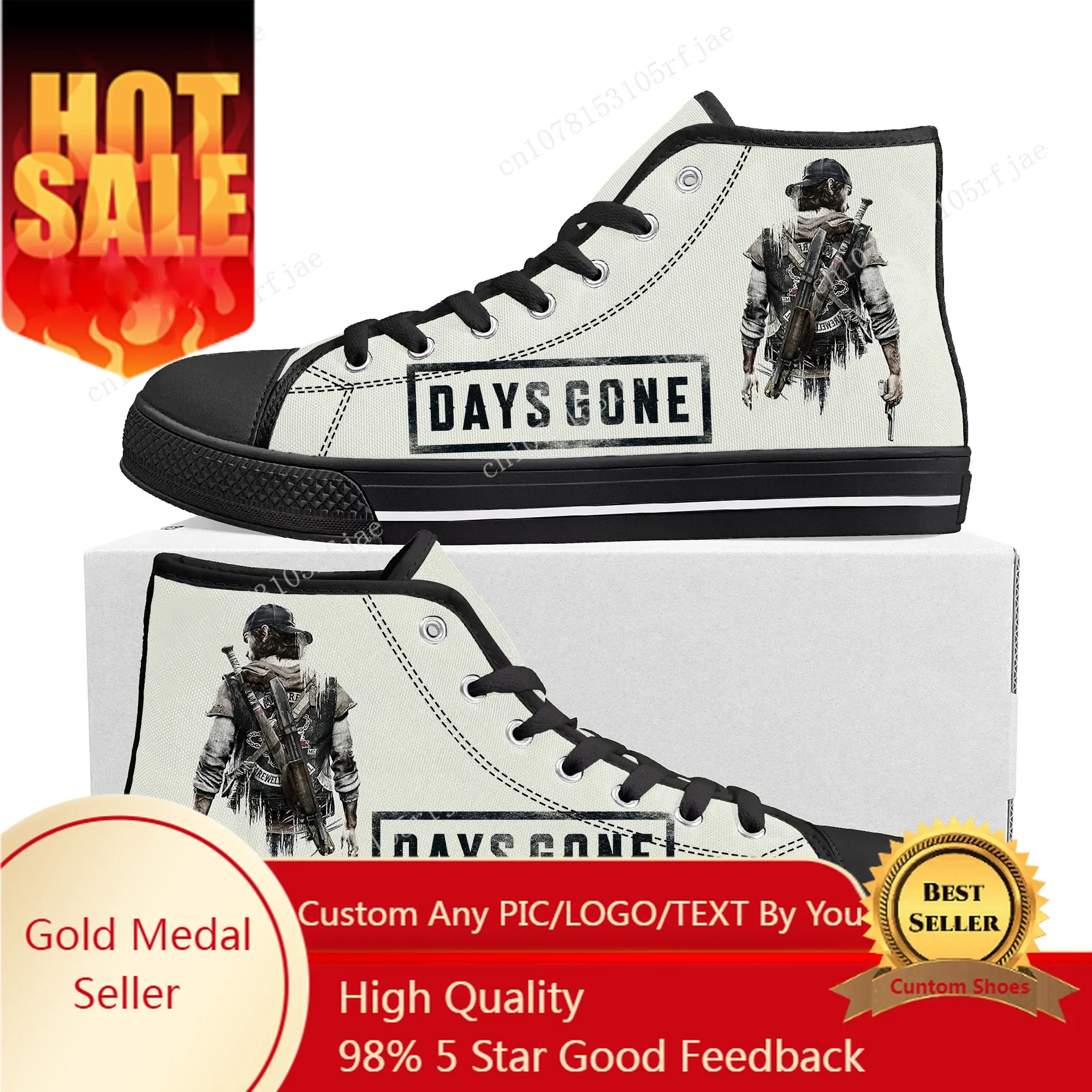 

Days Gone High Top Sneakers 3D Cartoon Game Mens Womens Teenager Fashion High Quality Canvas Sneaker Custom Built Couple Shoes