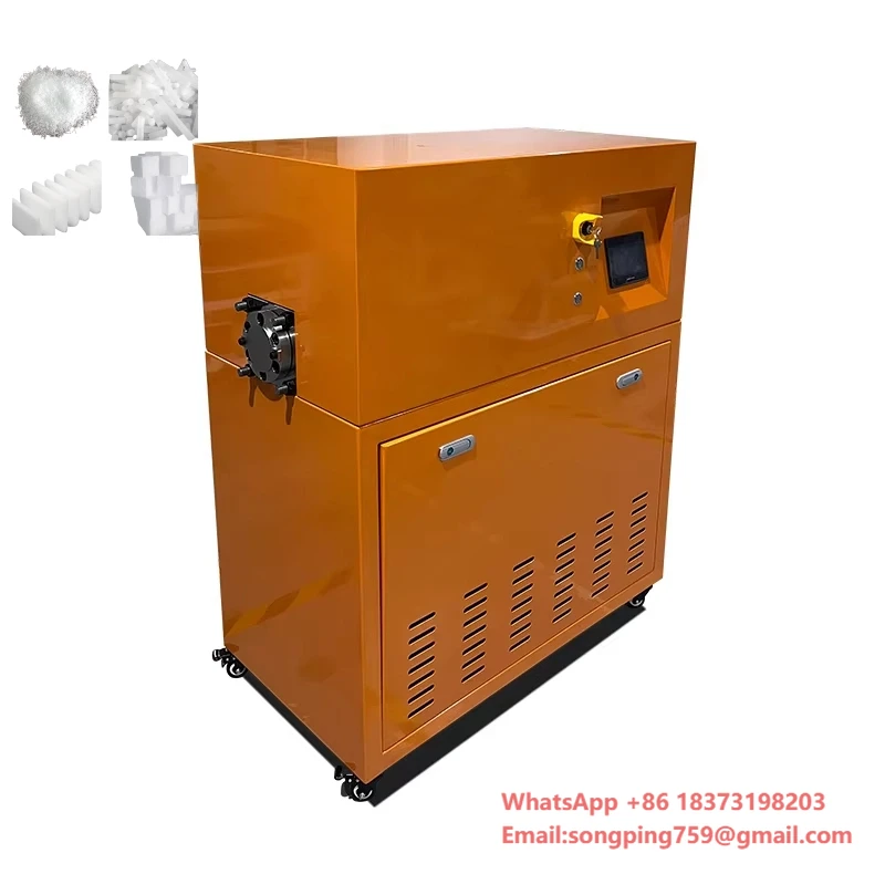 Machine de fabrication de glace sèche comestible, fonction de briquetage, capacité de stockage de glace de 50kg, moteur à noyau de forme carrée, ligne de Production sèche