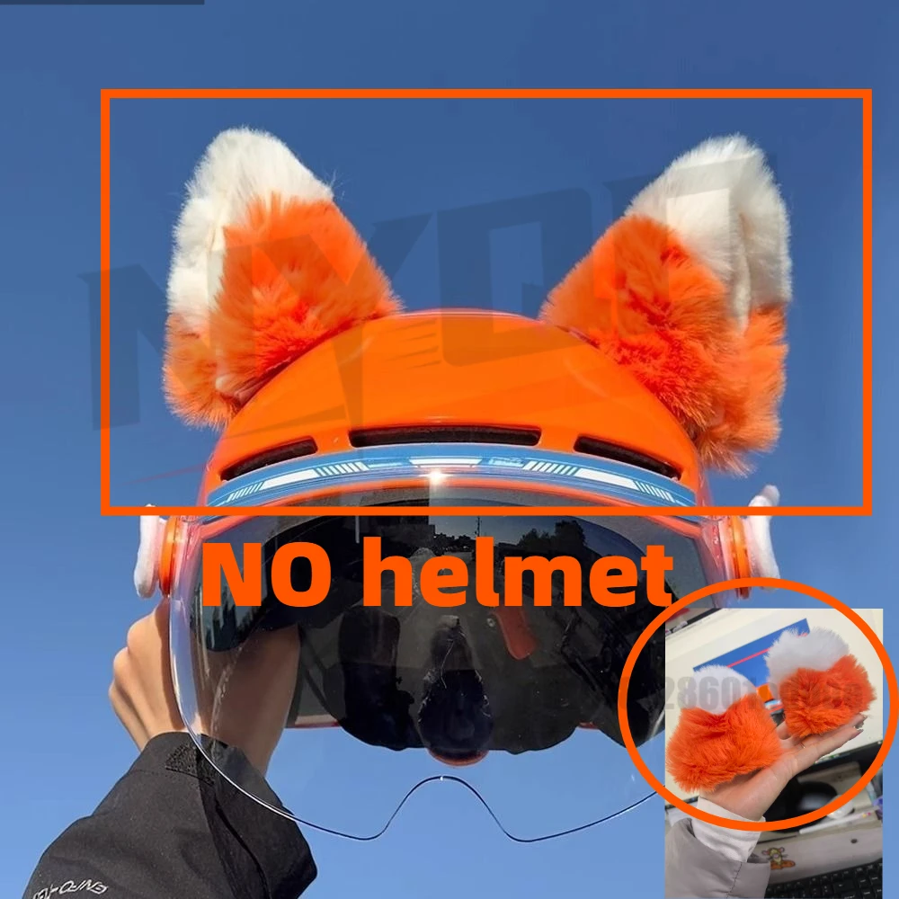 

2PC Orange Cat's Ears DIY Helmet Decoration, Special for Motorcycle Helmet Accessories