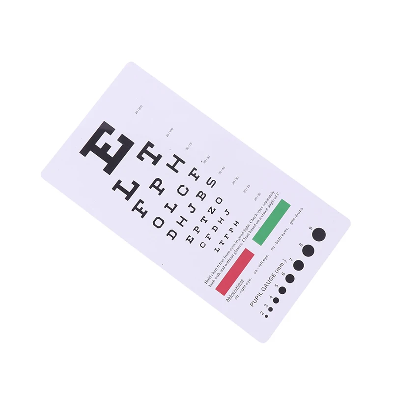 Double Sided Standard Eye Test Chart, Wall Exame Visual, Pingente Exame, Conveniente, Kid Visão Cronograma