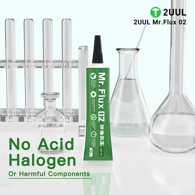 2UUL SC16 Mr.Flux 02 Soldering Oil Acid-free Halogen-free Chip Soldering Special Flux PCB BGA CPU Welding Repair Tools