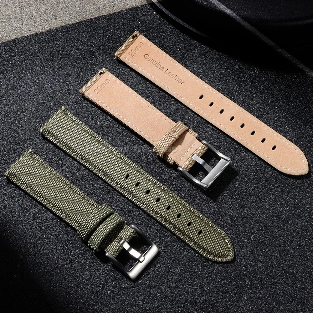 Nylon Sailcloth Watch Strap 20mm 22mm Smartwatch Bracelet for Huawei Watch GT6/5/4 Universal Quick Release Wristband Accessories