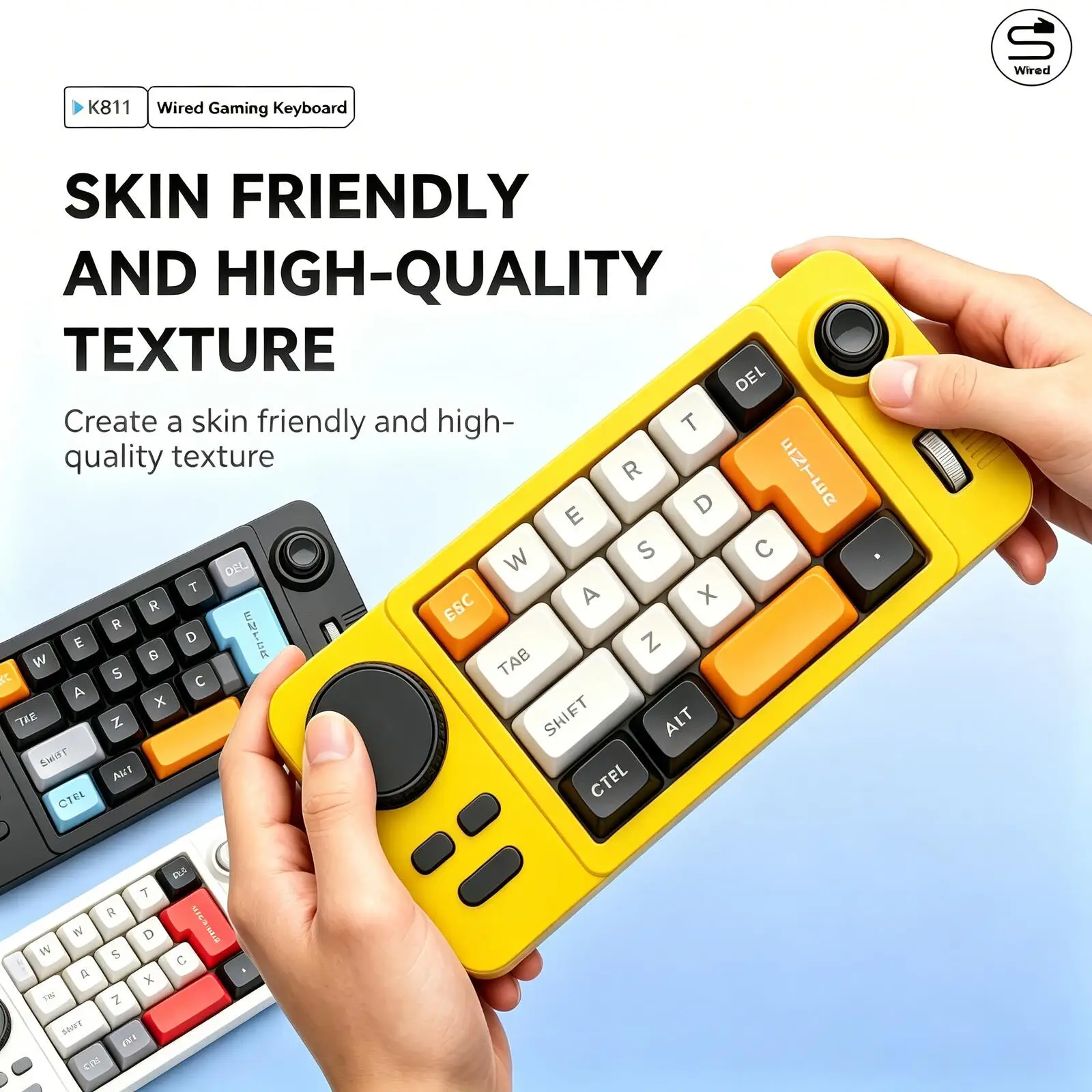 Teclado Mecânico Mini K81 com 19 Teclas, Iluminação RGB, Teclado Macro com Botão de Volume e Joystick para Jogos, Teclado Portátil para Jogos