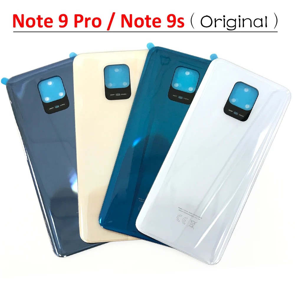 10pcs-lot，100-original-back-cover-battery-door-housing-cover-glass-with-sticker-with-logo-for-xiaomi-redmi-note-9-pro-note-9s