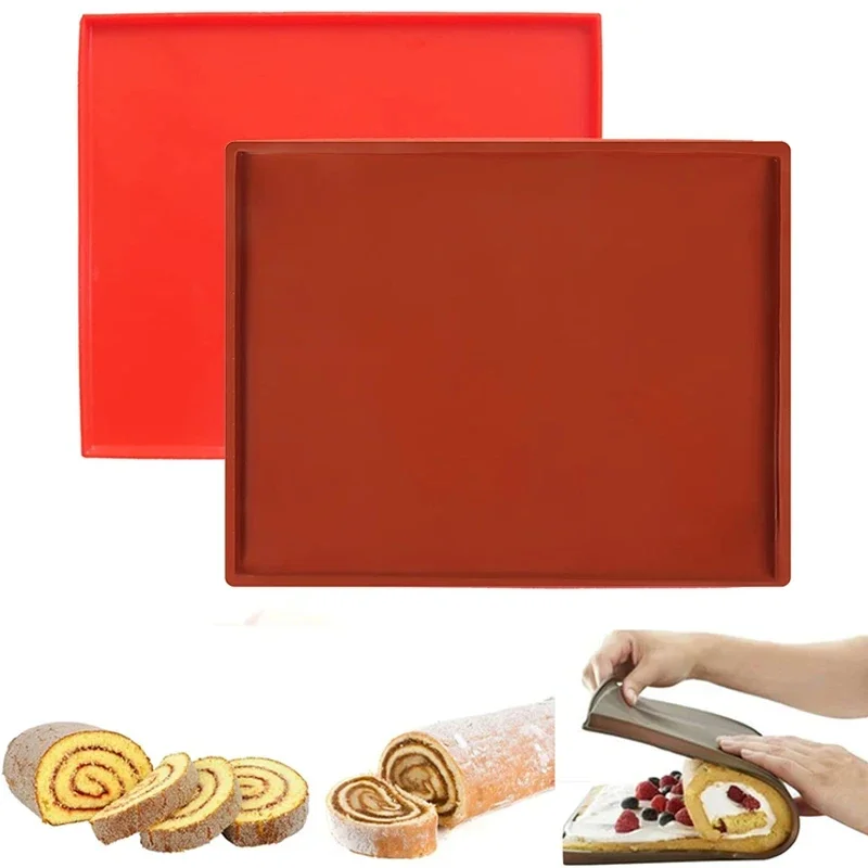 Multipurpose Silicone Baking Mat Swiss Roll Cake Maker Jelly Pizza Cookies Sheet Flexible Rolling Kitchen Bakeware Pastry Tools