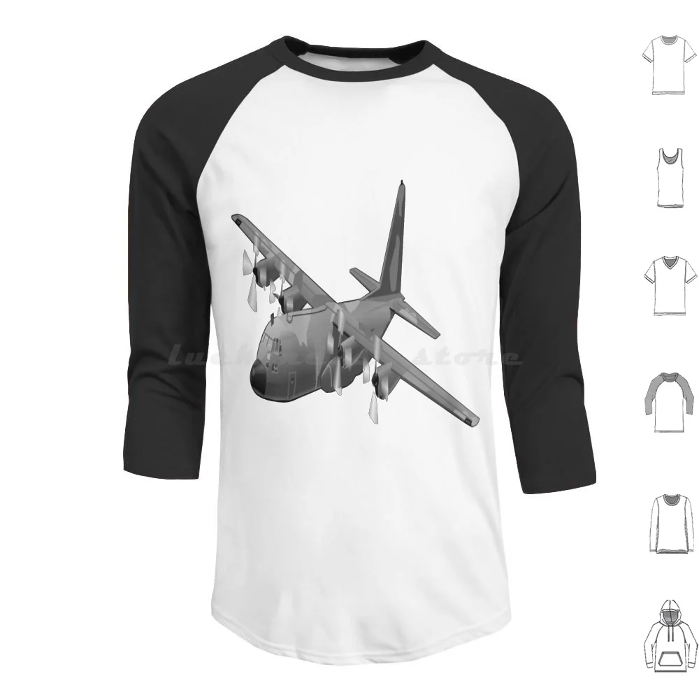 C-130 Hercules Fashion Short Printed Funny Cotton T-Shirt Men Tops Funny Transport Hoodie cotton Long Sleeve C 130 Hercules