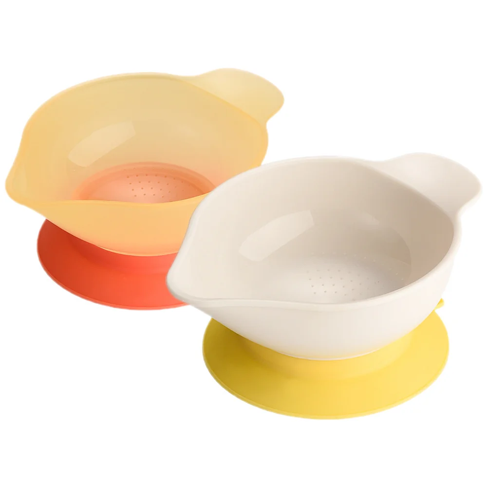 2Pcs Baby Feeding Bowls Suction Small Silicone Toddler Feeding Bowls Anti-Fall Baby Tableware for Easy Cleaning