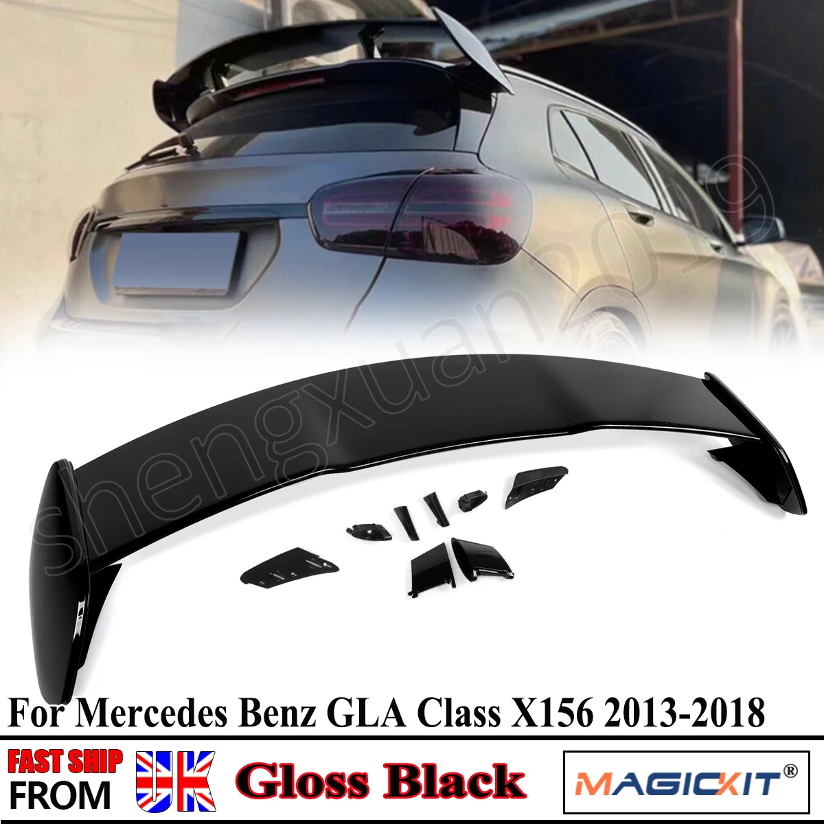 

Gloss Black Rear Trunk Spoiler Wing Kit For Mercedes Benz X156 GLA250 GLA45 AMG