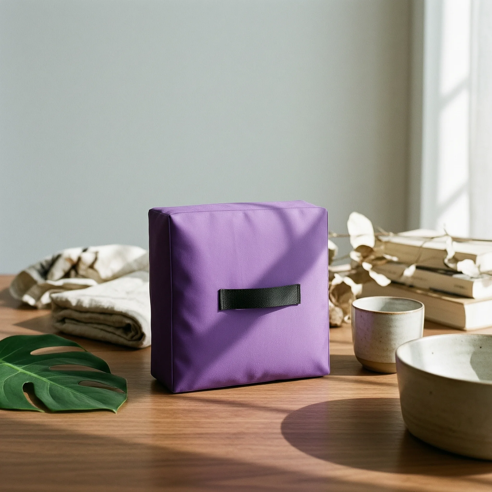 Padded Singing Bowl Bag Textile Singing Bowl Carrying Case Pyramid Bag Stitched Panel Storage Accessory Side Pocket