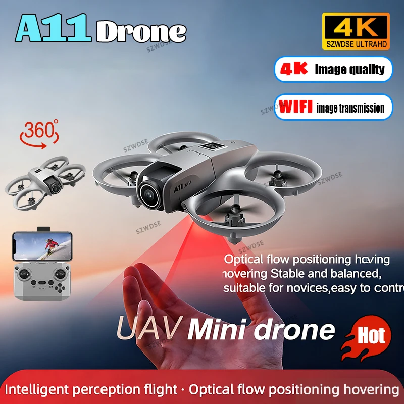 

2025 A11 RC Дроны 4K Профессиональная HD аэрофотосъемка Оптическое позиционирование потока Пульт дистанционного управления Самолет Двойная камера Квадрокоптер