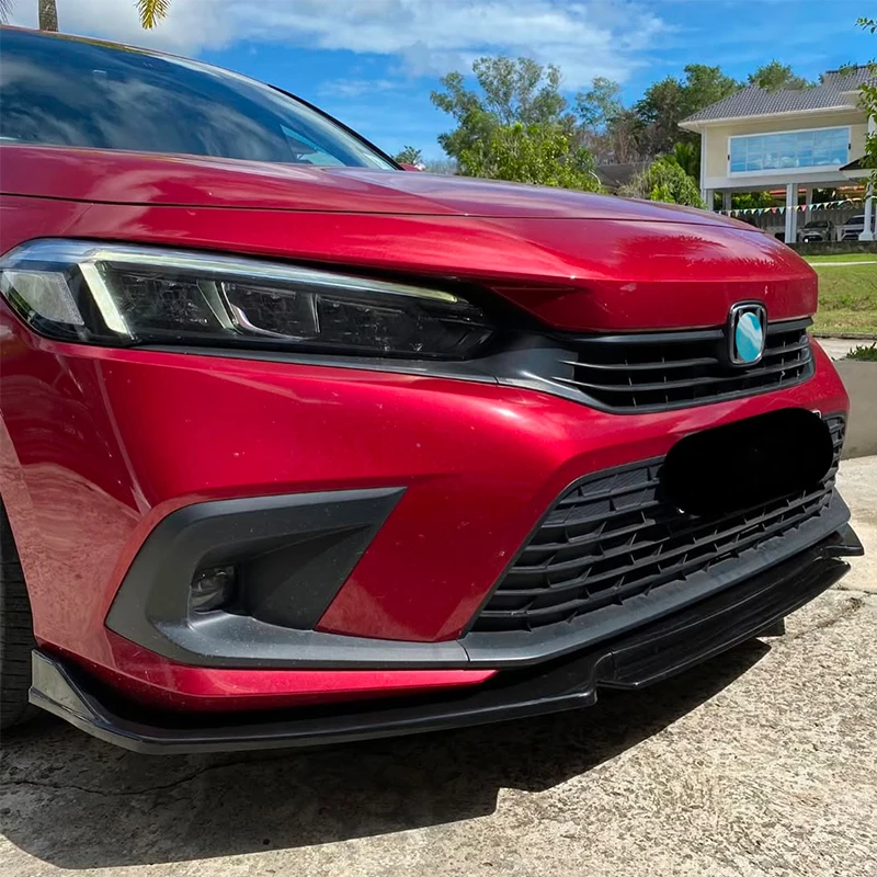 

For Honda Civic FE 2022 2023 ABS Front Diffuser Lip Bumper Splitter Body Kit Accessories Spoiler