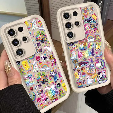 Color Lisa Frank Label Matte Case For Samsung Galaxy S25 S24 Ultra S23 S22 S21 Plus FE A56 A36 A26 A16 A06 A15 A25 A35 A55 5G