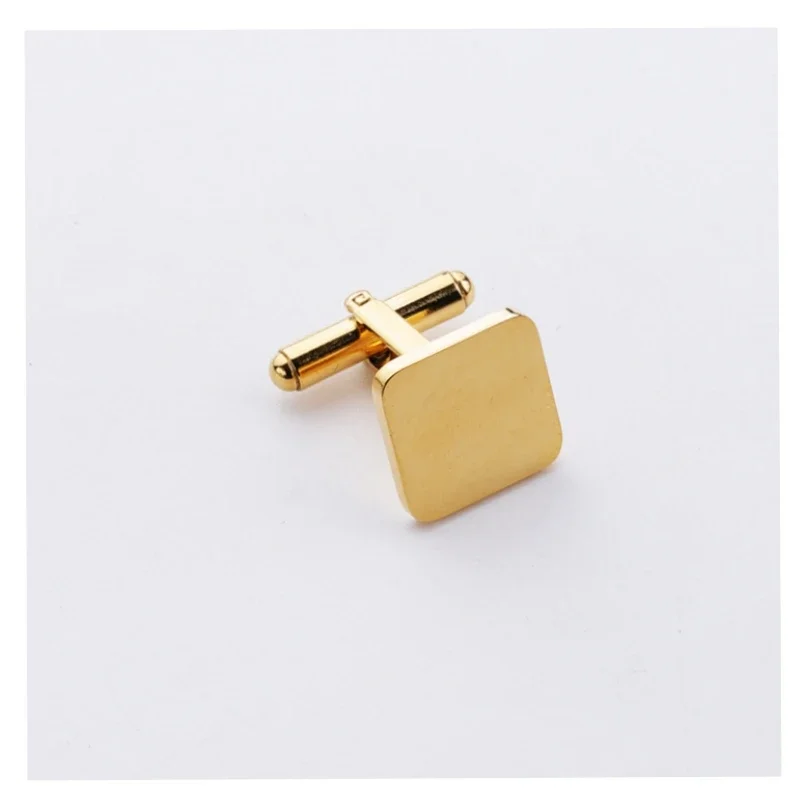 10Pcs/Lot 15mm High Quality Stainless Steel Square Round Blank Cufflinks DIY Jewelry Making Mirror Polish Cufflinks