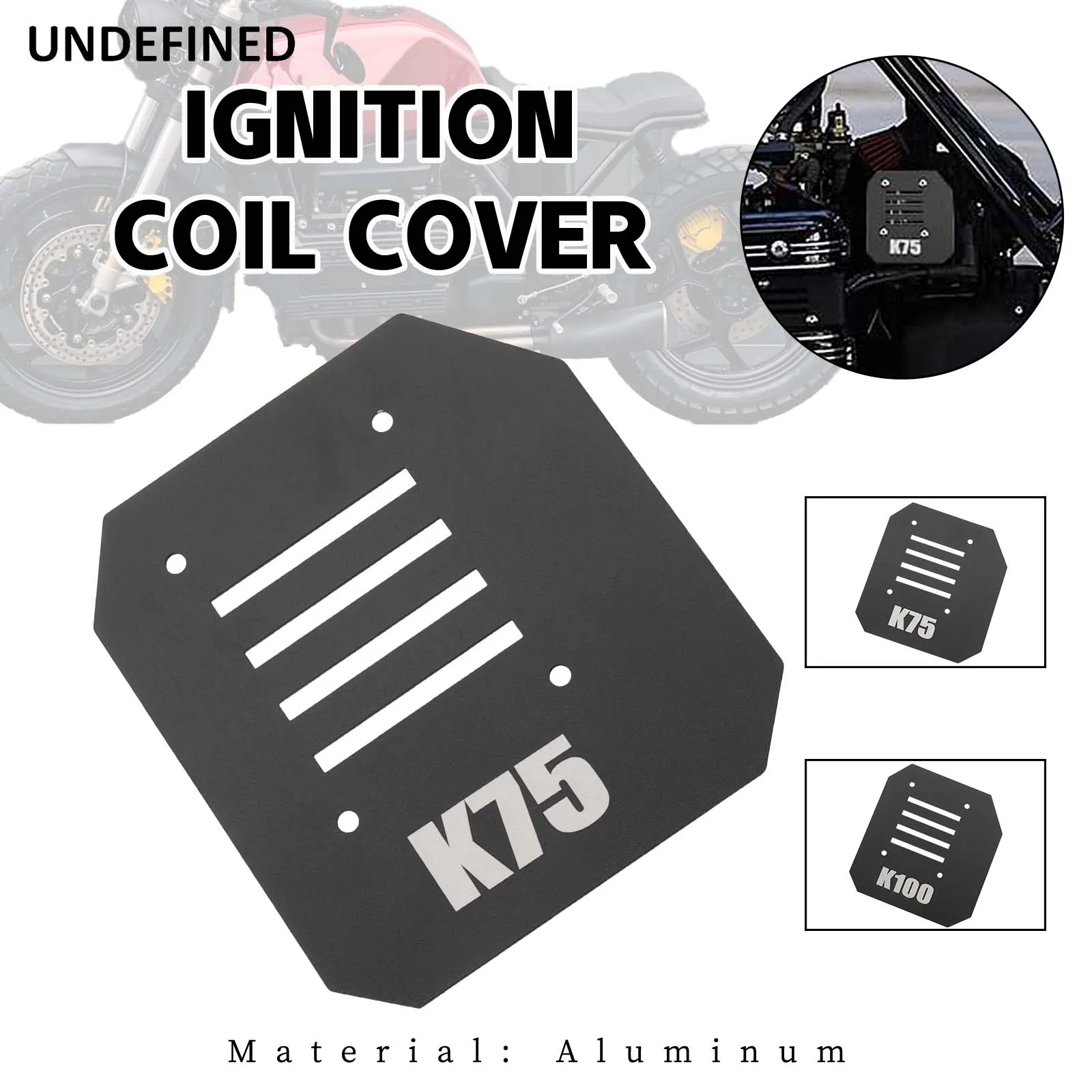 Black Lgnition Coil Covers Guard Brushed Aluminum Cafe Racer Fit For BMW K100 K75 Motorcycle Accessories view 2