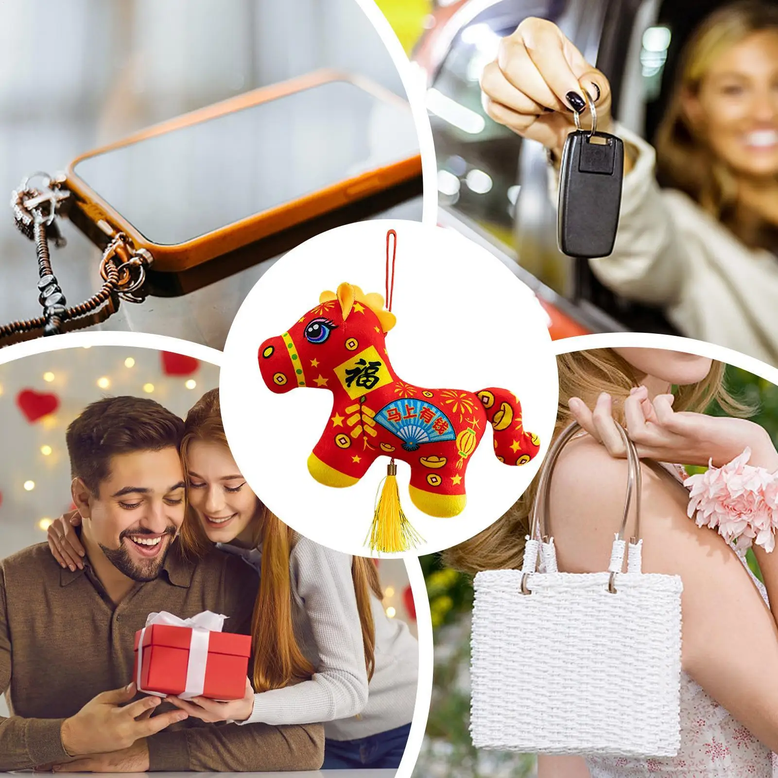 Pferd Stofftier Chinesische Plüsch Puppe Anhänger Pferd Puppe Für Männer Familie Freundin Mädchen Junge Kinder Geburtstag Auto Wohnkultur Neue