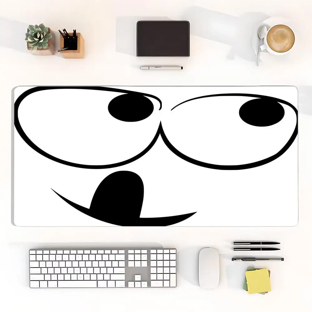Minimalist Black Panda Face Large Size Mouse Pad Gaming Desk Mat for Laptop & Office Desktop