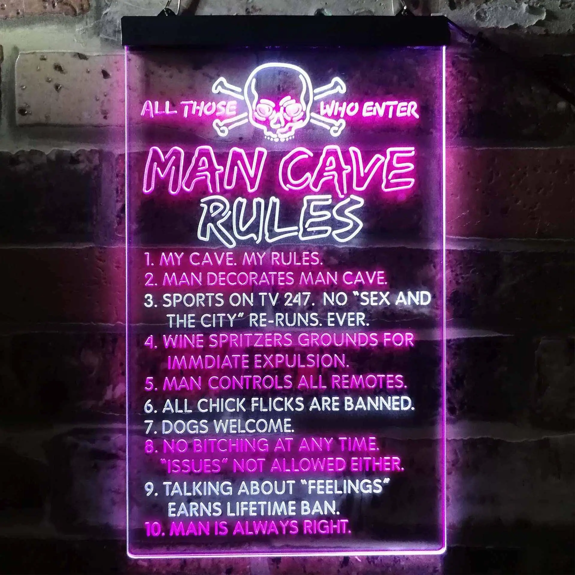 Man Cave Rule Dual Color Led Neon Sign st6-i3756