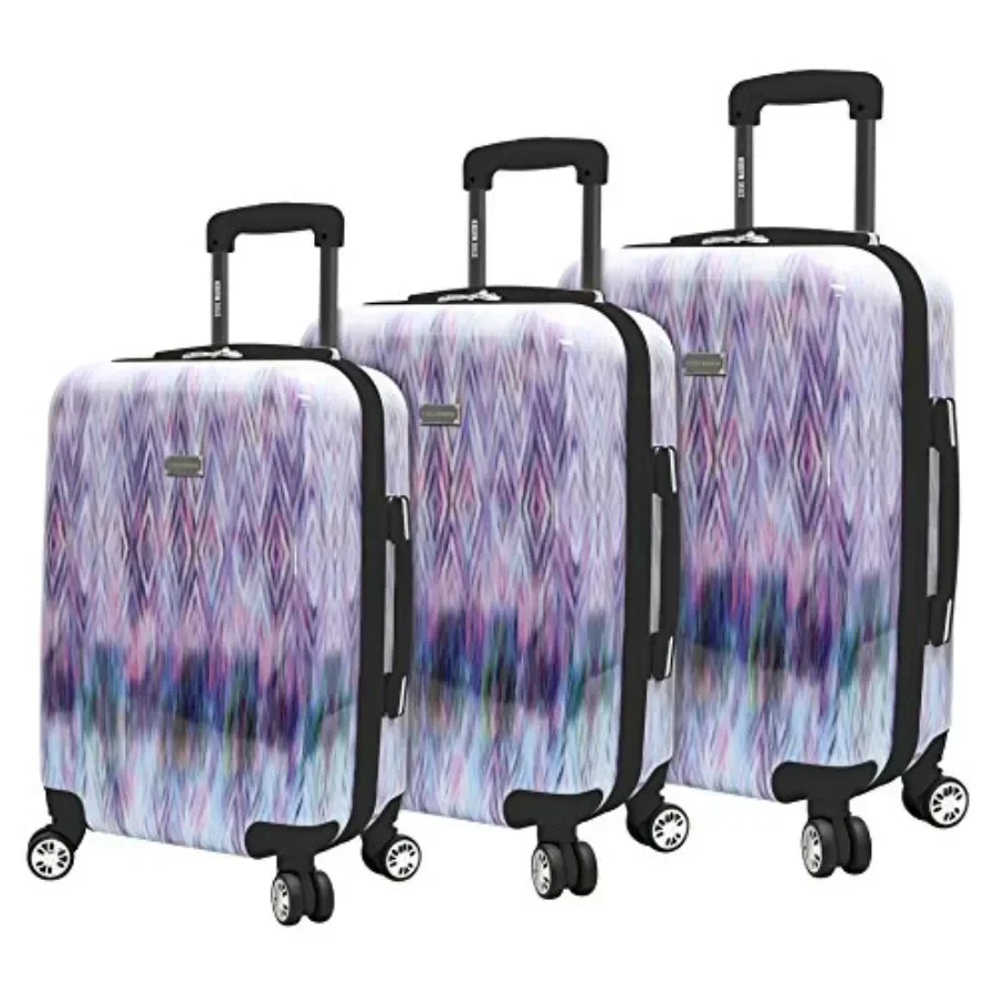 Luggage Collection - 3 Pcs Hardside Lightweight Spinner Suitcase Set for Travel: Carry On, 24 inch and Checked Suitcases in Dia