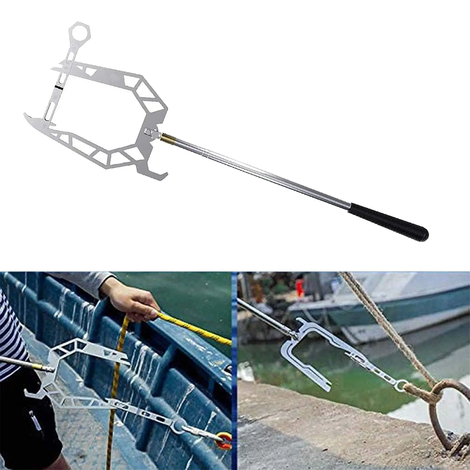 Mooring Rope Stainless Steel Telescoping Boat Hook Dock Hook