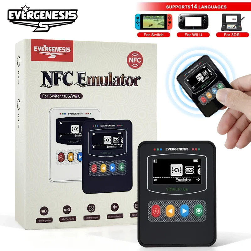 ل أميبو الذكية NFC محاكي Pixl.Js iNFC OLED بلوتوث قابلة للشحن محاكي للتبديل/Switch2 3DS Wii U ملحق