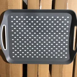 Non-Slip Food Organize Tray Non-Stick Eco-Friendly Plastic Food Serving Tray with Handle for Home Kitchen Lap Trays